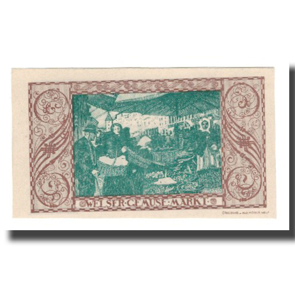 Banknot, Austria, Wels O.Ö. Stadtgemeinde, 60 Heller, personnage 2, 1921