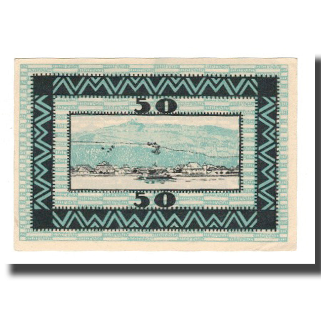 Banknote, Austria, Marbach an der Donau N.Ö. Gemeinde, 50 Heller, paysage