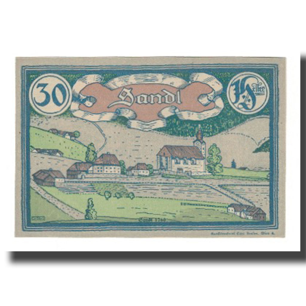 Banknote, Austria, Sandl O.Ö. Gemeinde, 30 Heller, paysage, 1920, 1920-12-31