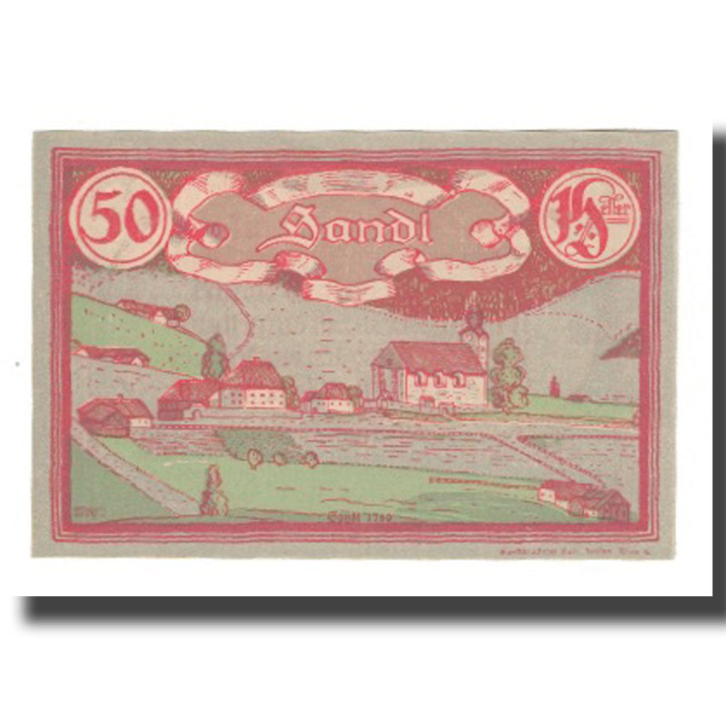 Banknote, Austria, Sandl O.Ö. Gemeinde, 50 Heller, paysage, 1920, 1920-12-31