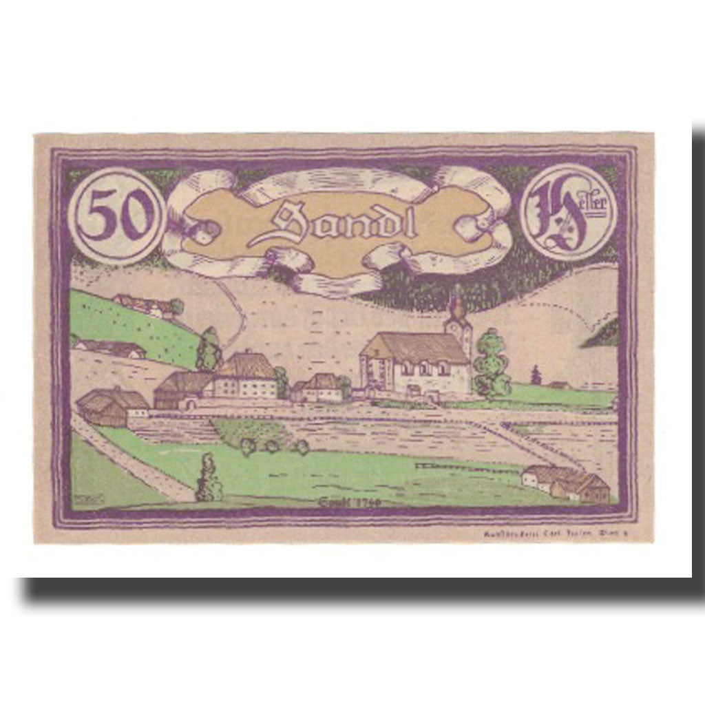 Banknote, Austria, Sandl O.Ö. Gemeinde, 50 Heller, paysage 1, 1920, 1920-12-31