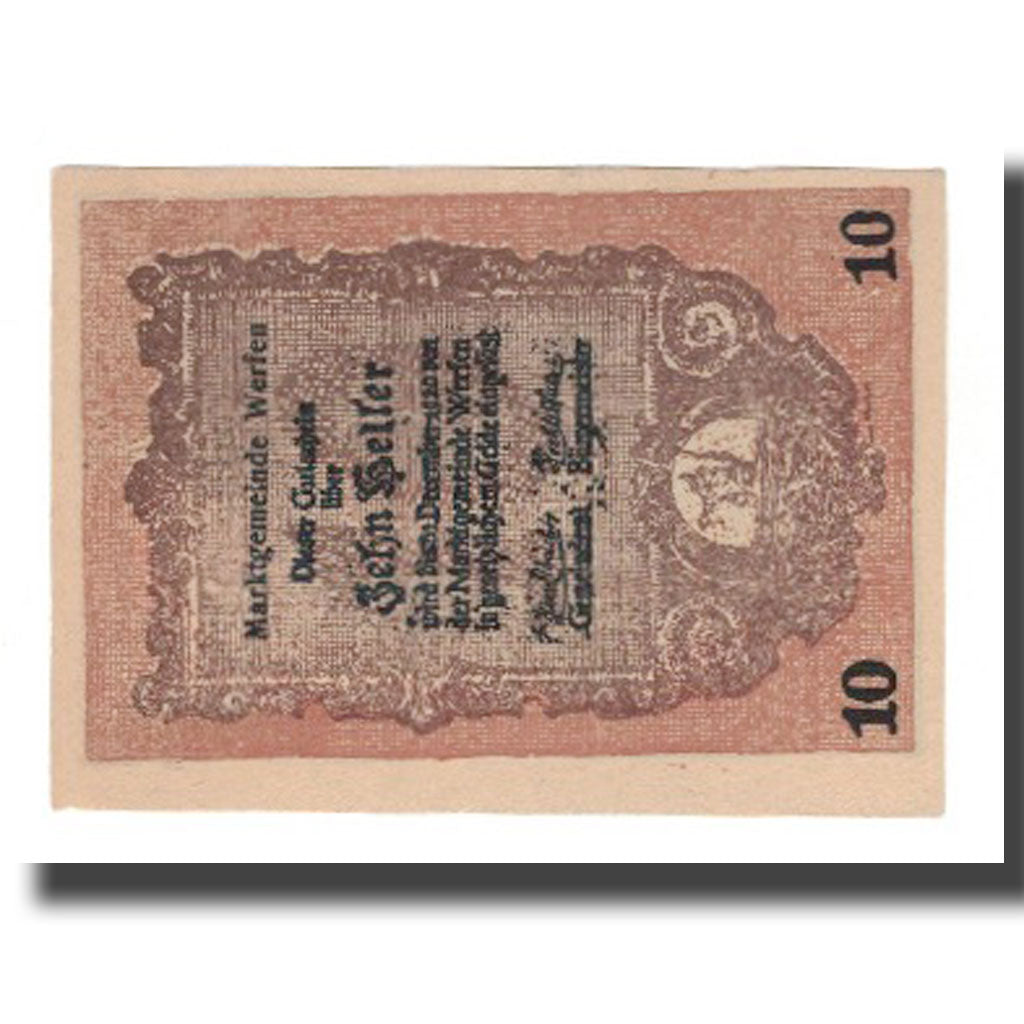 Banknote, Austria, Werfen Sbg. Marktgemeinde, 10 Heller, rue, 1920, AU(55-58)