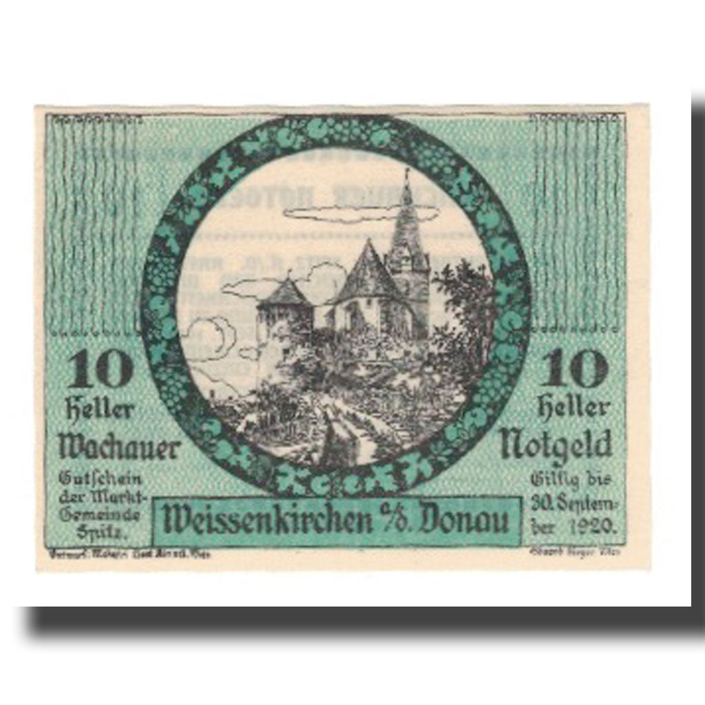 Banknote, Austria, Wachauer Notgeld Weißenkirchen Gemeinde, 10 Heller, Texte