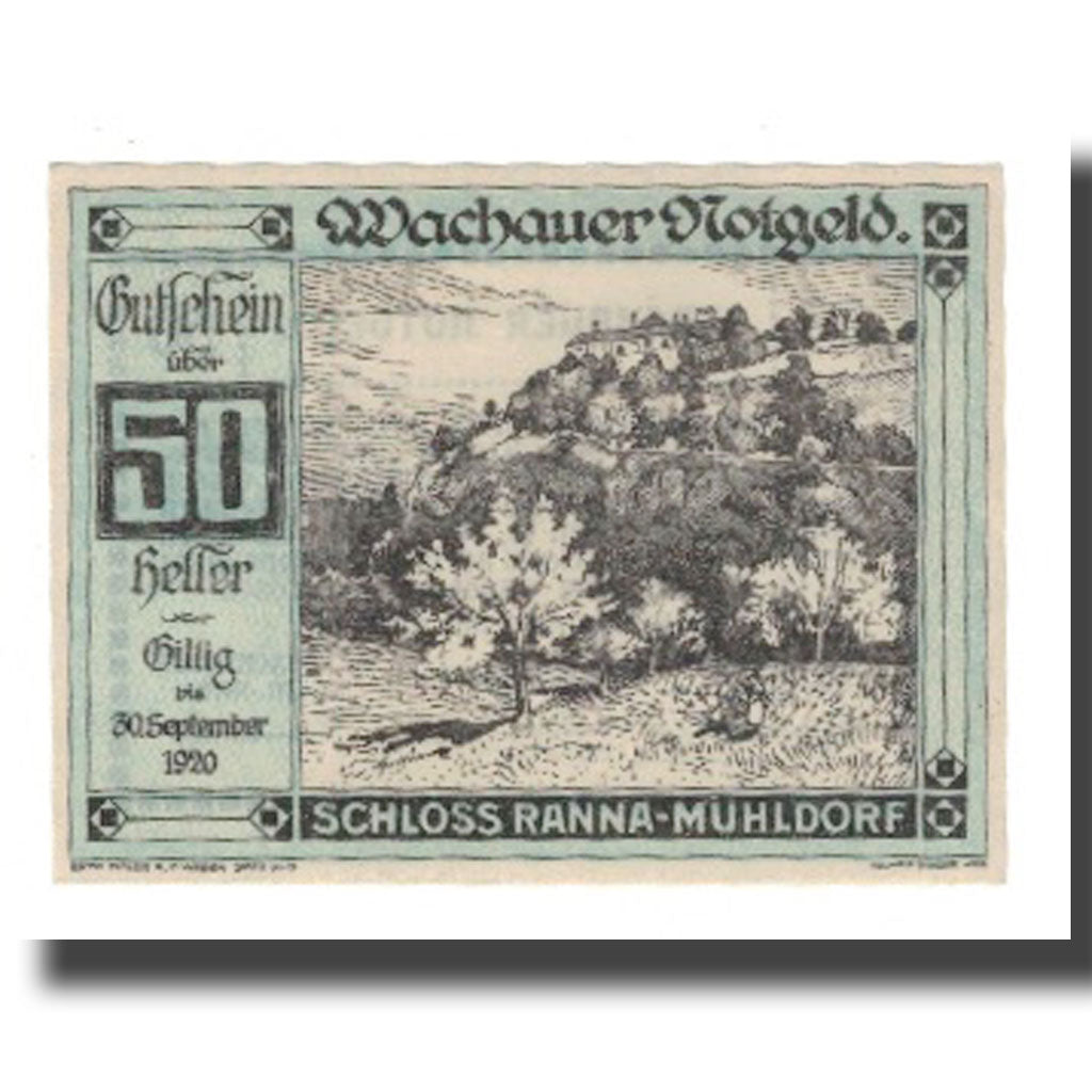 Geldschein, Österreich, Wachauer Notgeld Schloß Ranna-Mühldorf Gemeinde, 50