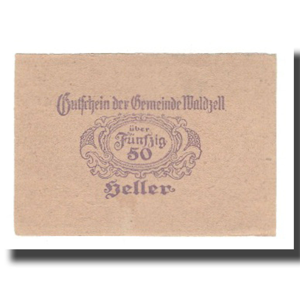 Banknote, Austria, Waldzell O.Ö. Gemeinde, 50 Heller, valeur faciale, 1920