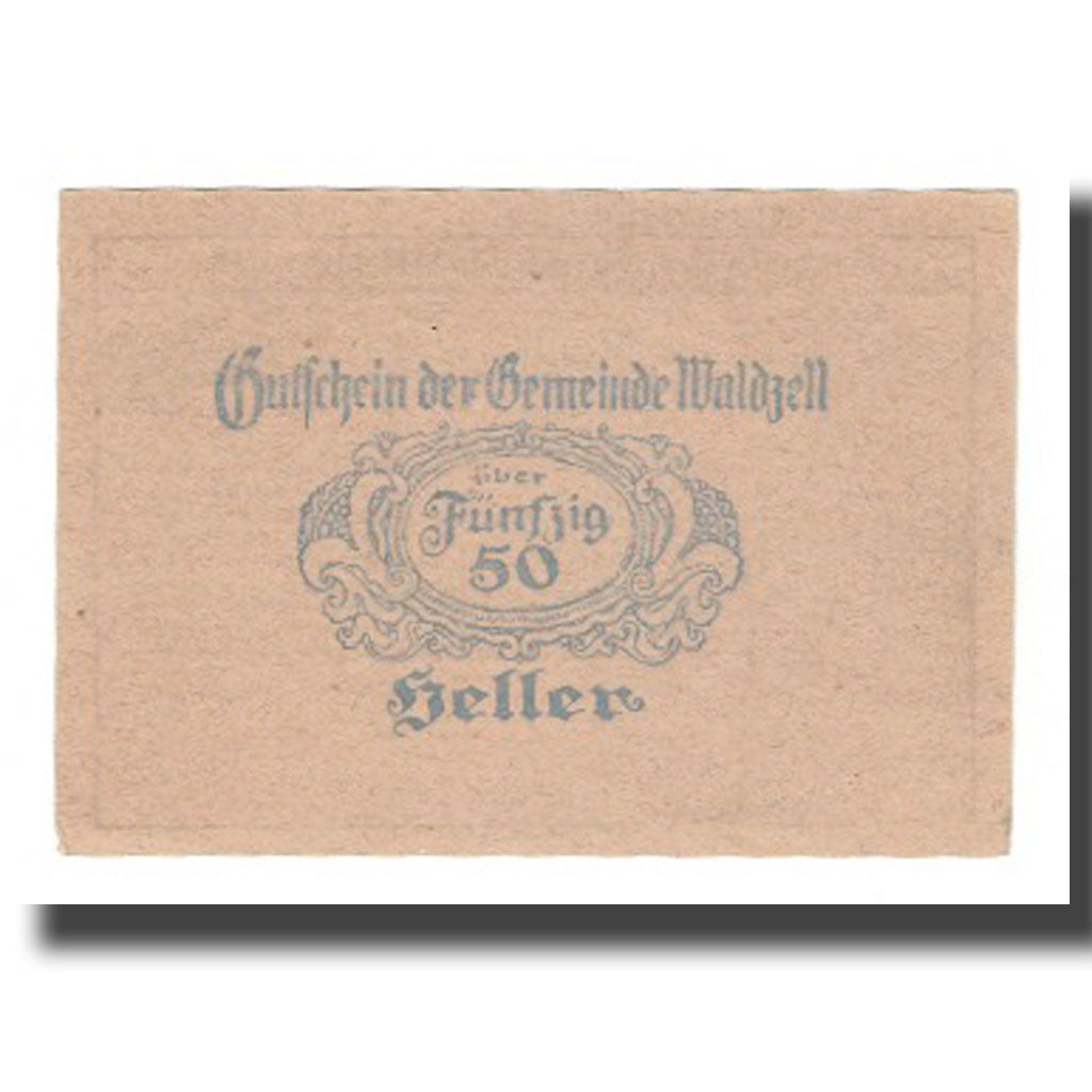 Banknote, Austria, Waldzell O.Ö. Gemeinde, 50 Heller, valeur faciale 1, 1920