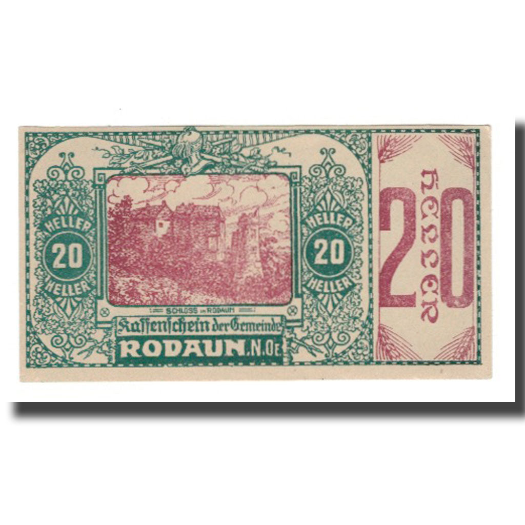 Banknote, Austria, Rodaun N.Ö. Gemeinde, 20 Heller, texte 1, AU(55-58), Mehl:FS