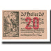 Banknote, Austria, Rossatz in der Wachau N.Ö. Marktgemeinde, 20 Heller, texte