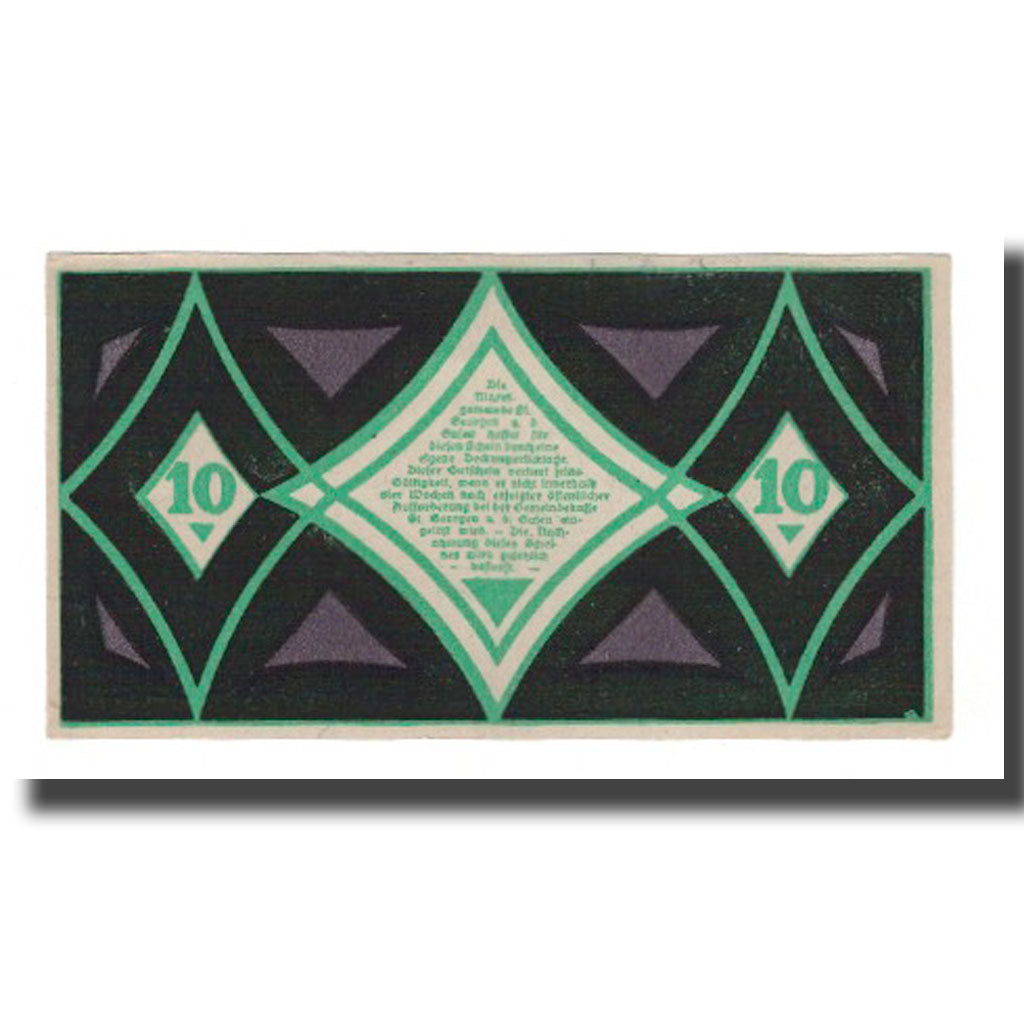 Banknote, Austria, St. Georgen an der Gusen O.Ö. Gemeinde, 10 Heller, Texte