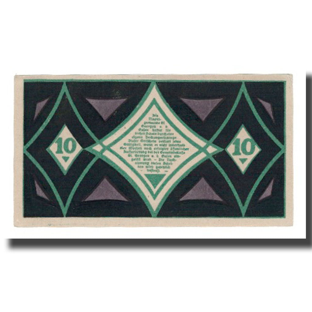 Banknot, Austria, St. Georgen an der Gusen O.Ö. Gemeinde, 10 Heller, texte 1