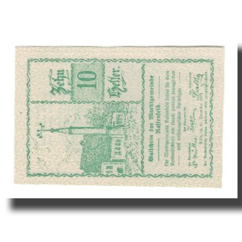 Geldschein, Österreich, Rastenfeld N.Ö. Marktgemeinde, 10 Heller, valeur