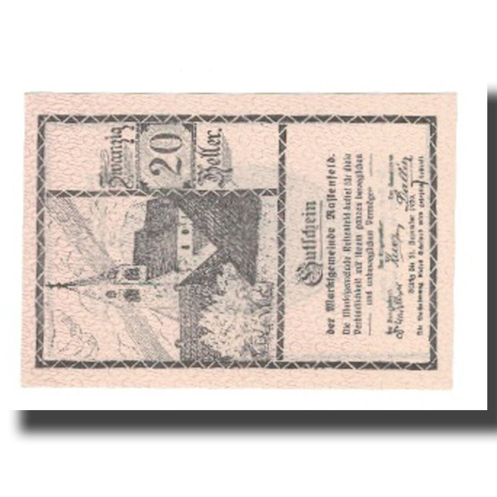 Banknote, Austria, Rastenfeld N.Ö. Marktgemeinde, 20 Heller, valeur faciale