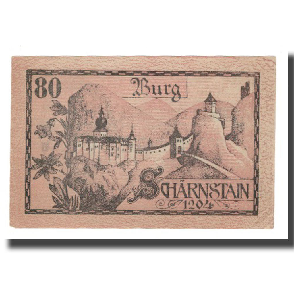 Banknote, Austria, Viechtwang O.Ö. Gemeinde, 80 Heller, paysage, 1921