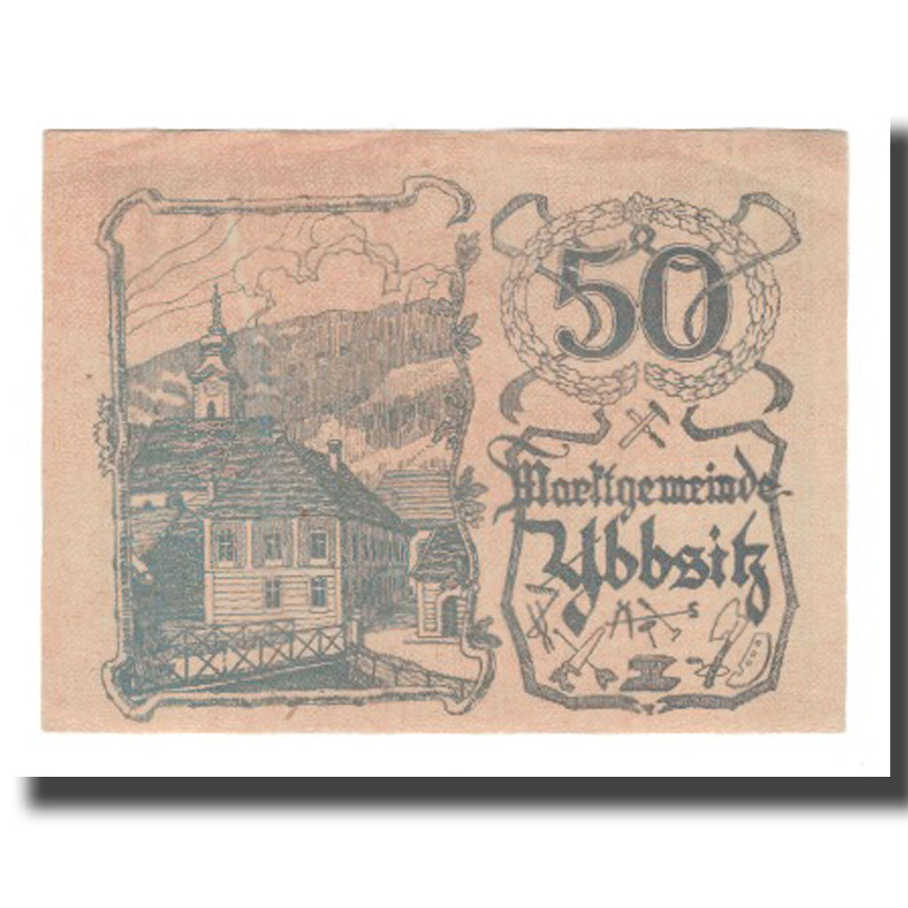 Banknote, Austria, Ybbsitz N.Ö. Marktgemeinde, 50 Heller, paysage, 1921