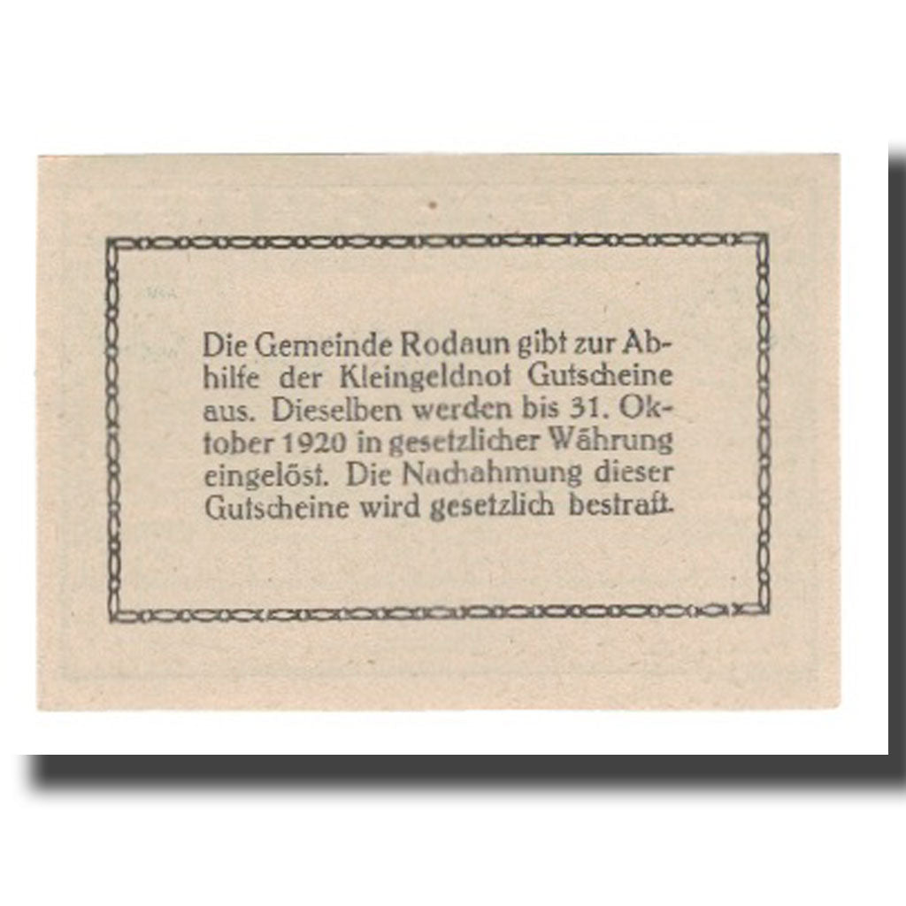 Banknote, Austria, Rodaun N.Ö. Gemeinde, 20 Heller, Texte, 1920, 1920-11-30