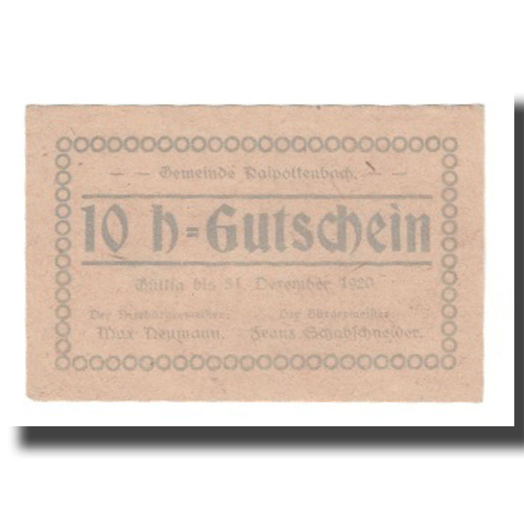 Banknote, Austria, Raipoltenbach N.Ö. Gemeinde, 10 Heller, N.D, 1920