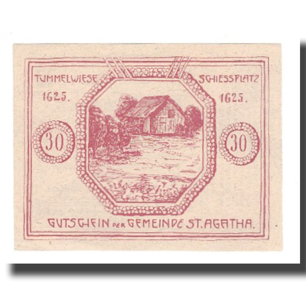 Banknot, Austria, St. Agatha Bei Weizenkirchen O.Ö. Gemeinde, 30 Heller, texte