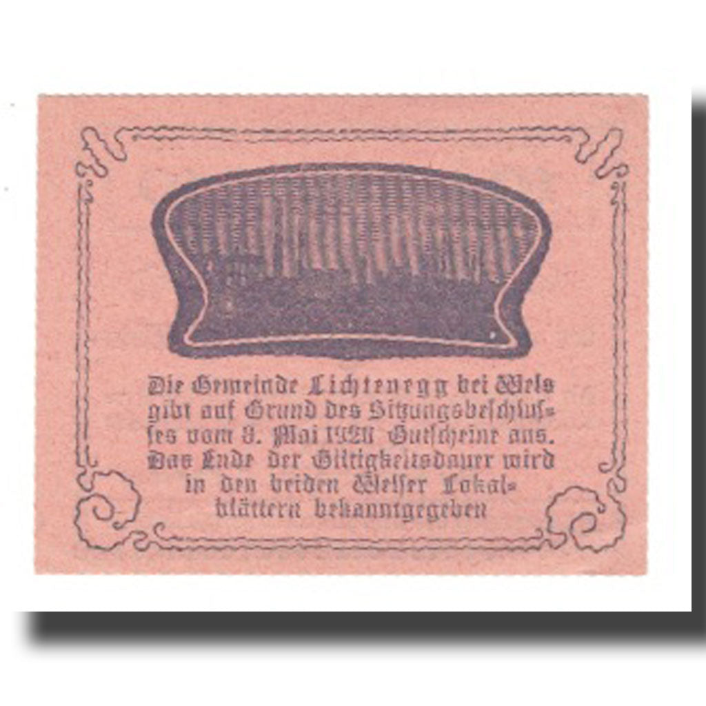 Banknot, Austria, Lichtenegg O.Ö. Gemeinde, 10 Heller, Texte, 1920, 1920-05-08
