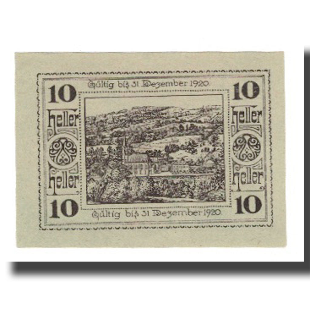 Biljet, Oostenrijk, St. Ulrich O.Ö. Gemeinde, 10 Heller, paysage, 1920