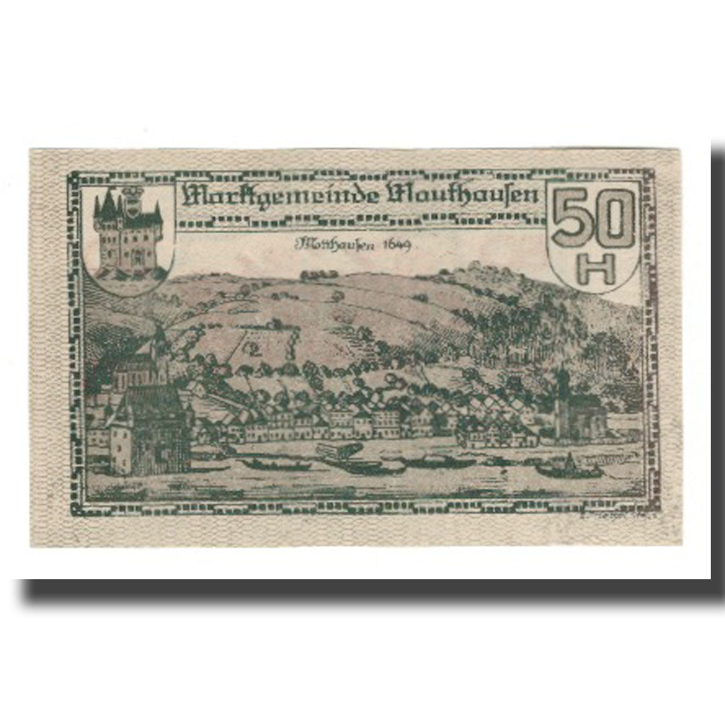 Billet, Autriche, Mauthausen O.Ö. Marktgemeinde, 50 Heller, paysage, SUP