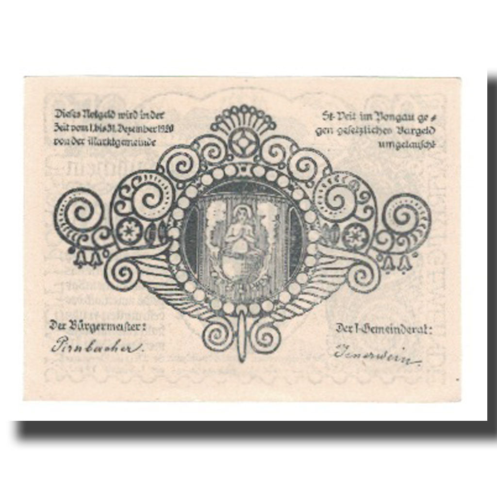 Banknote, Austria, St. Veit im Pongau Sbg. Marktgemeinde, 50 Heller, personnage