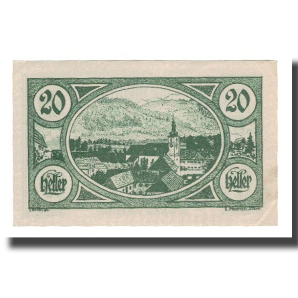 Banknote, Austria, Viechtwang O.Ö. Gemeinde, 20 Heller, paysage, 1921