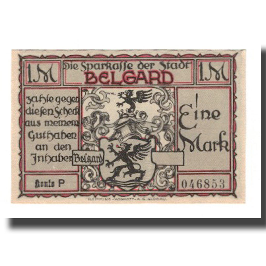 Banknote, Germany, Belgard a. Persante Stadt, 1 Mark, personnage, AU(55-58)