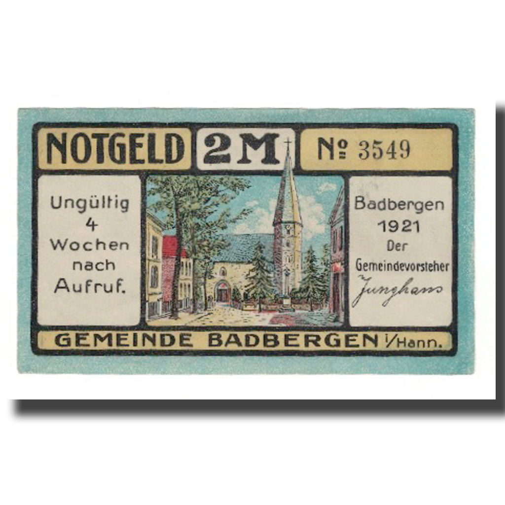 Banconote, Germania, Badbergen, 2 Mark, personnage, 1921, SPL-, Mehl:58.1