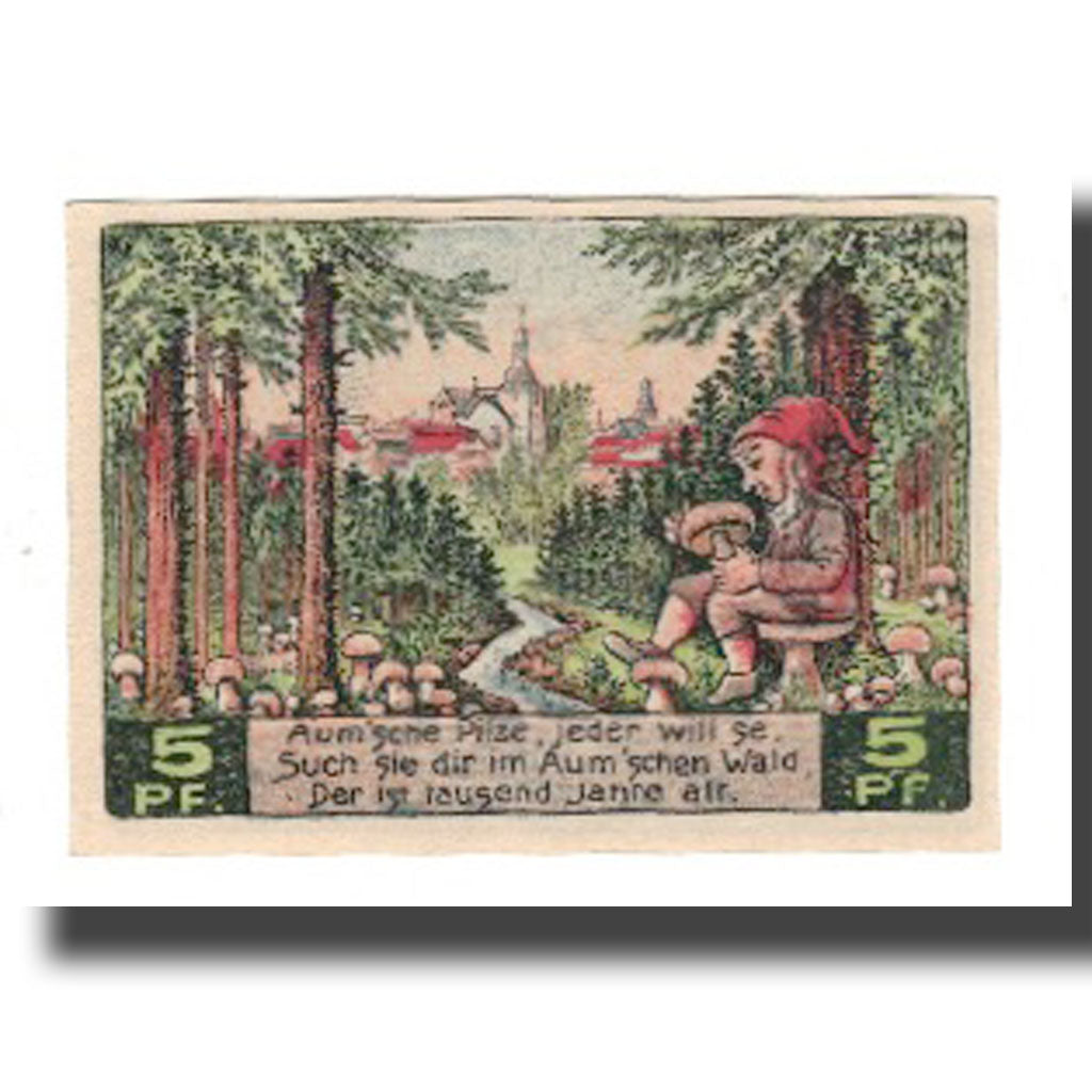 Banknote, Germany, Auma Stadt, 5 Pfennig, personnage, 1921, 1921-04-01