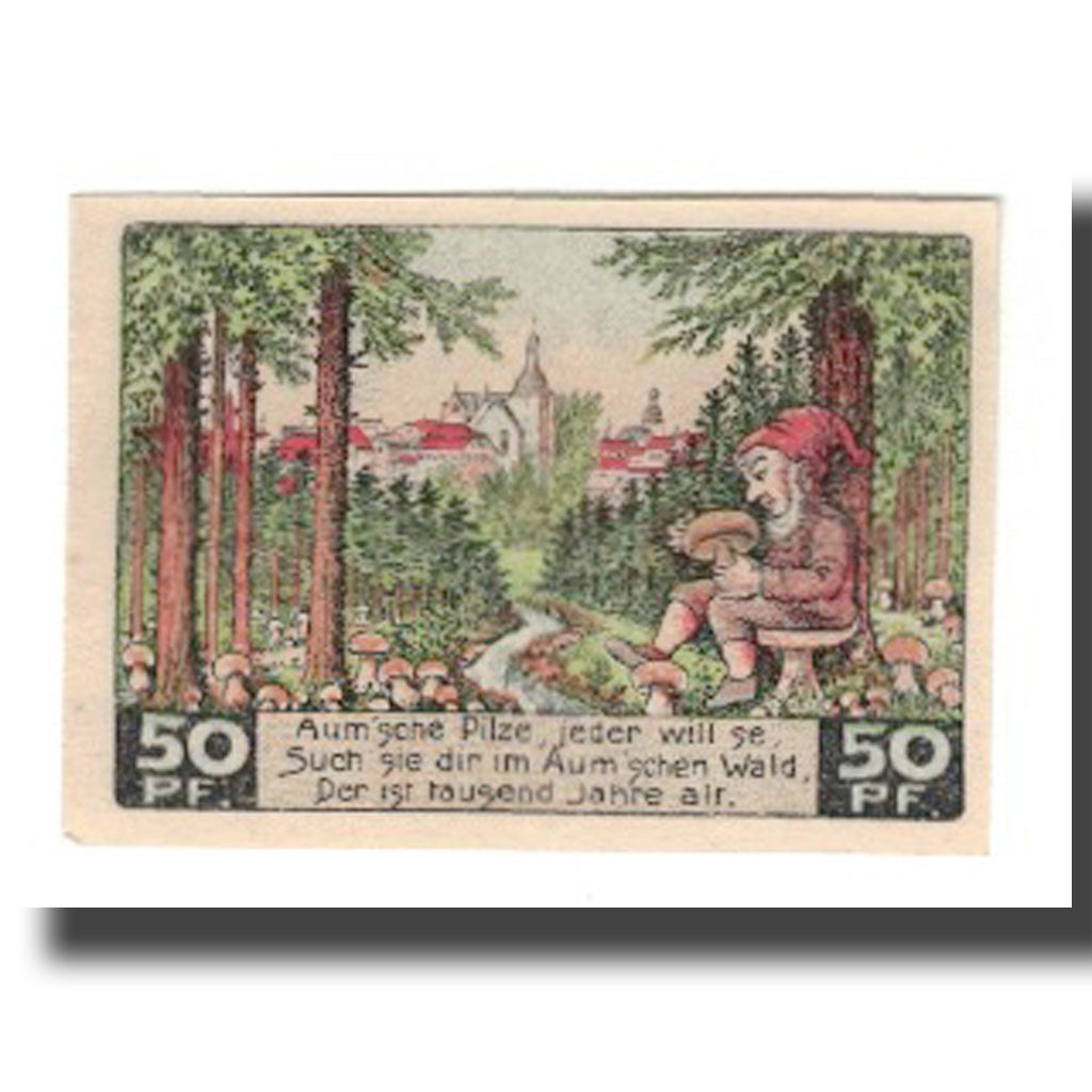 Billet, Allemagne, Auma Stadt, 50 Pfennig, personnage, 1921, 1921-04-01, SUP