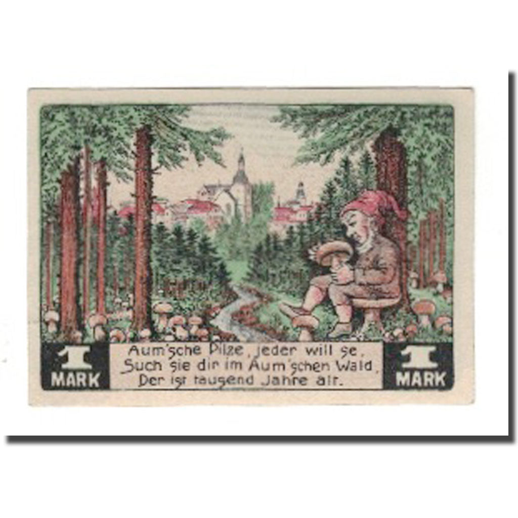 Banknote, Germany, Auma Stadt, 1 Mark, personnage 1, 1921, 1921-04-01