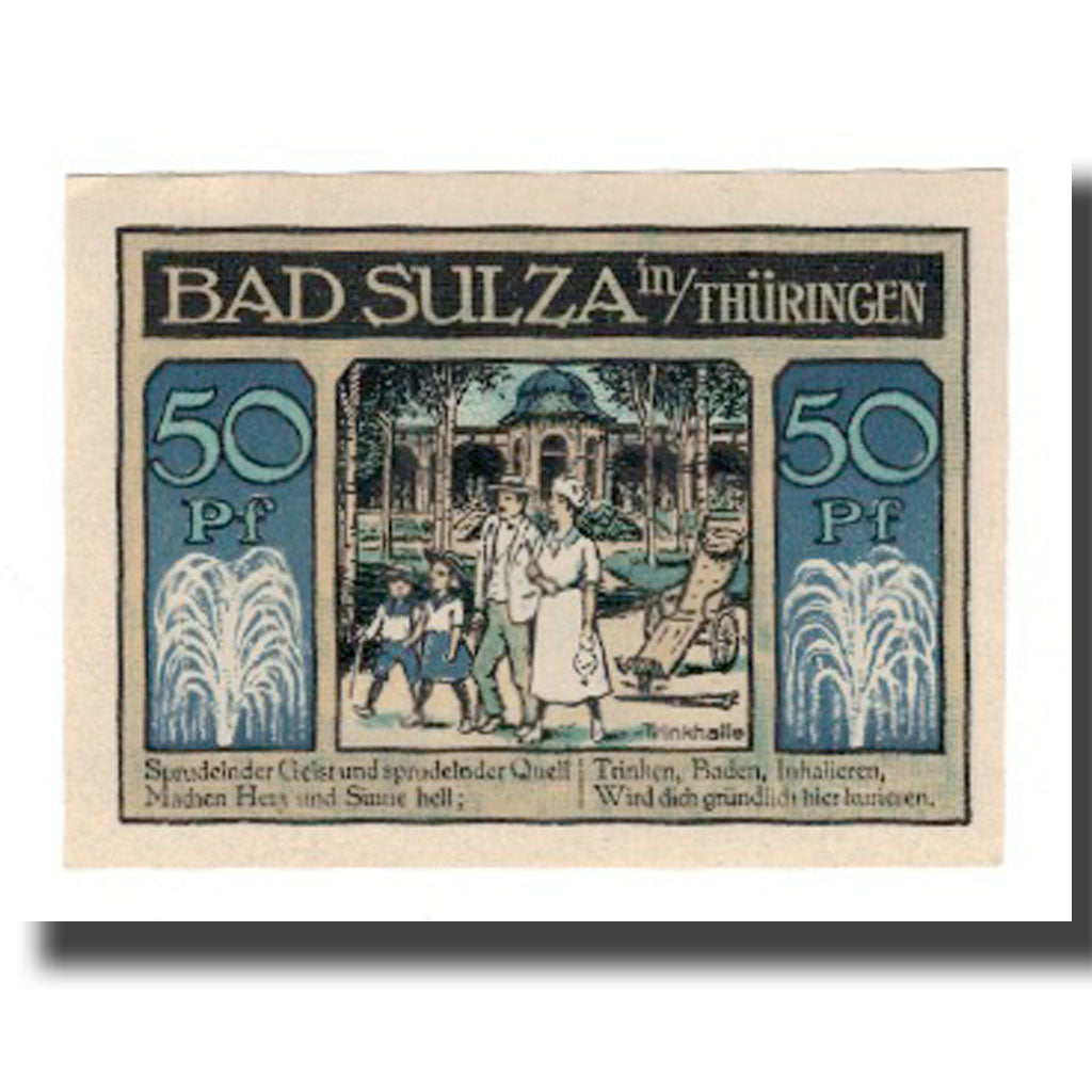 Nota, Alemanha, Sulza Bad Stadt, 50 Pfennig, personnage 1, 1922, 1922-12-31