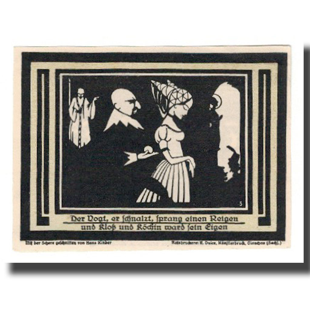 Banknote, Germany, Auerbach Amtshauptmannschaft, 75 Pfennig, personnage, 1921
