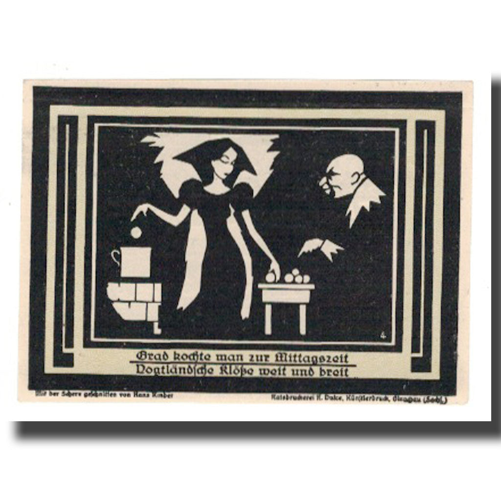 Banknote, Germany, Auerbach Amtshauptmannschaft, 75 Pfennig, personnage 1, 1921