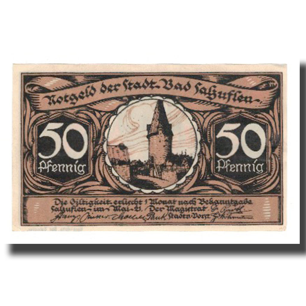 Banknote, Germany, Salzuflen, Bad Stadt, 50 Pfennig, personnage, 1921