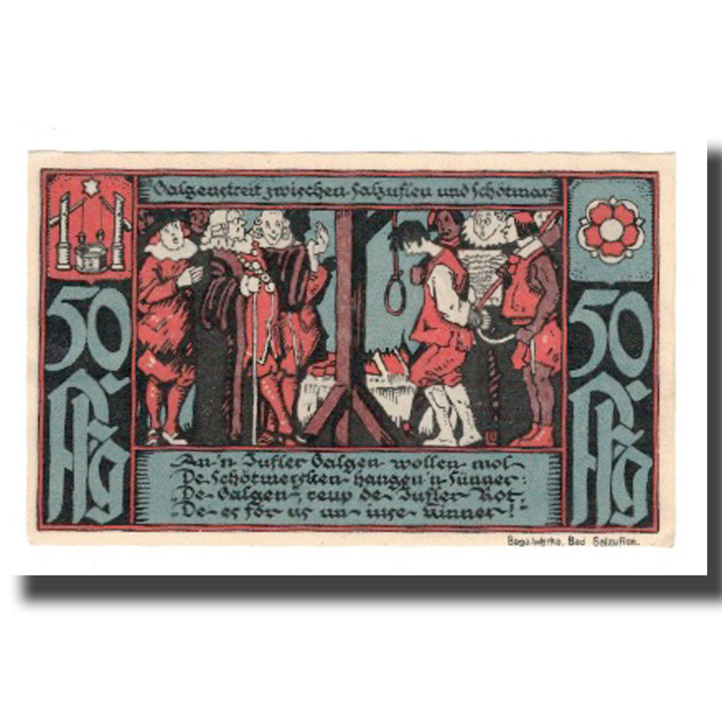 Banknote, Germany, Salzuflen, Bad Stadt, 50 Pfennig, personnage, 1921