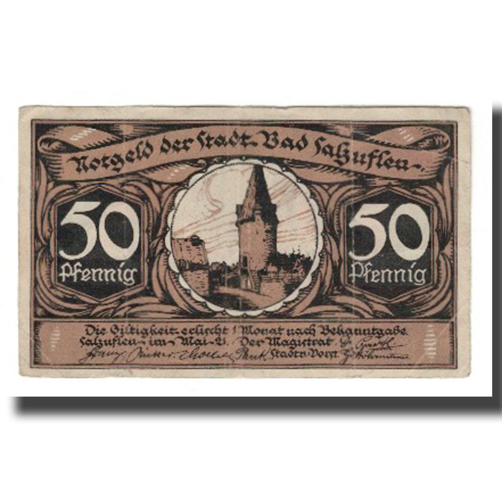 Banknote, Germany, Salzuflen, Bad Stadt, 50 Pfennig, personnage 1, 1921