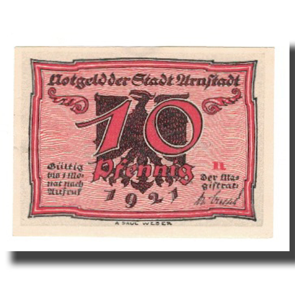 Banknote, Germany, Urastadt, 10 Pfennig, personnage, 1921, AU(55-58)