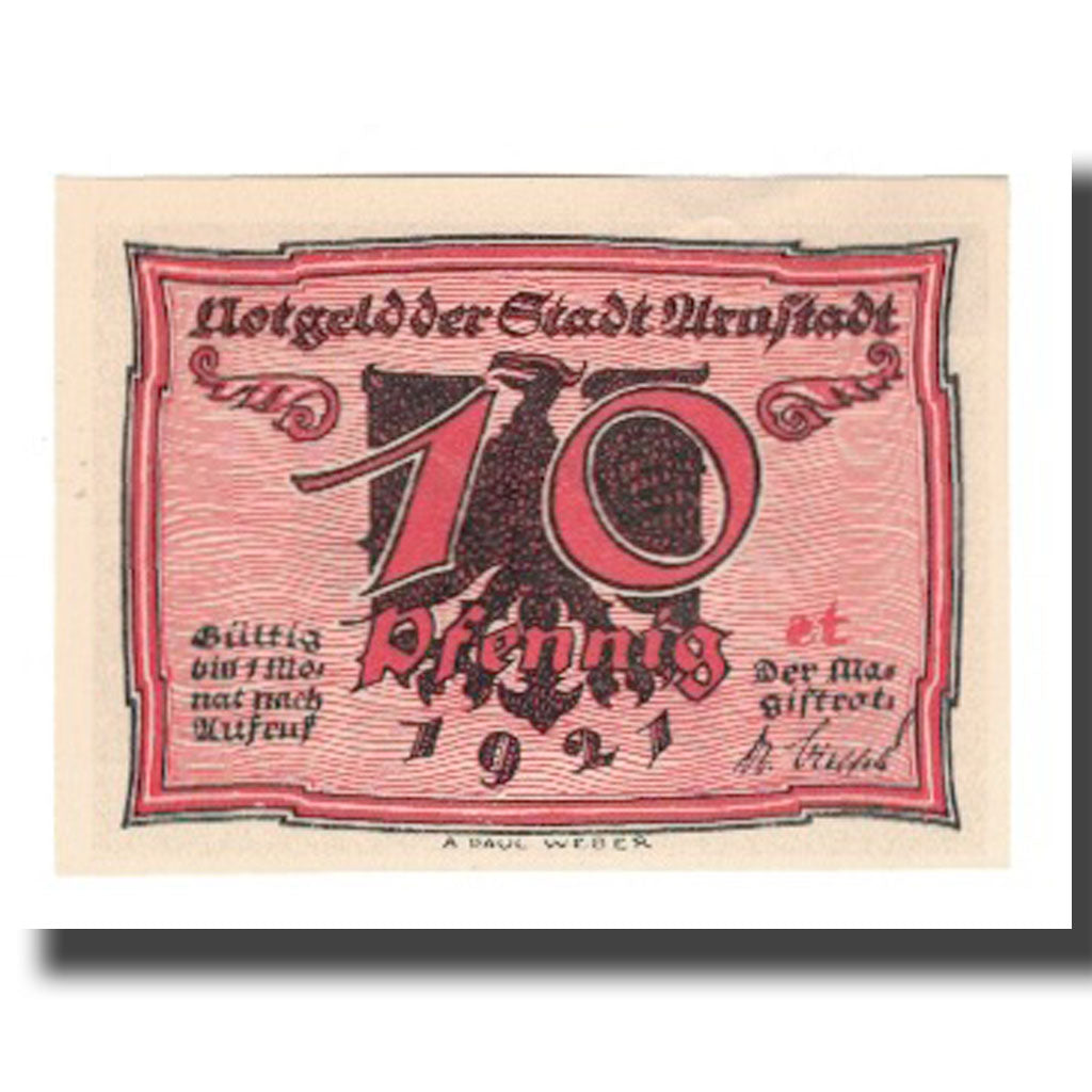 Banknote, Germany, Urastadt, 10 Pfennig, personnage 1, 1921, AU(55-58)