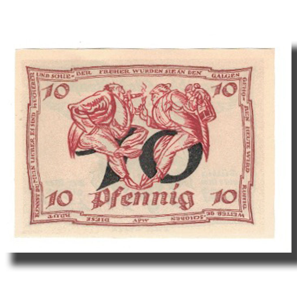 Banknote, Germany, Urastadt, 10 Pfennig, personnage 1, 1921, AU(55-58)