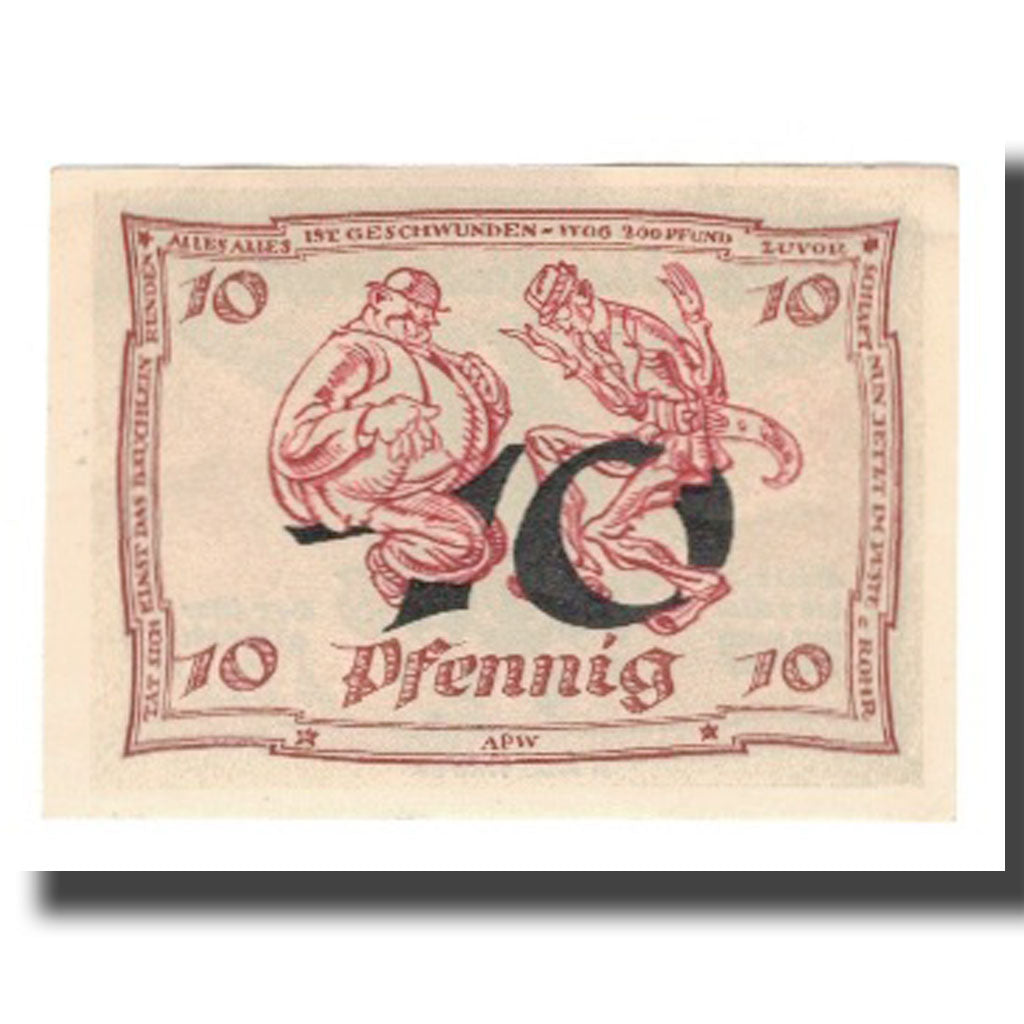 Banknote, Germany, Urastadt, 10 Pfennig, personnage 4, 1921, AU(55-58)