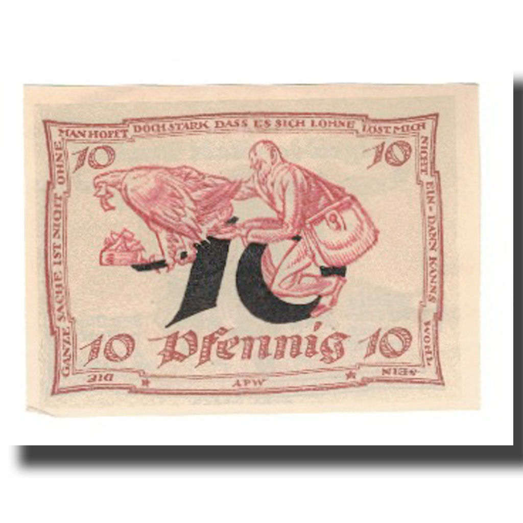 Banknote, Germany, Urastadt, 10 Pfennig, personnage 5, 1921, AU(55-58)