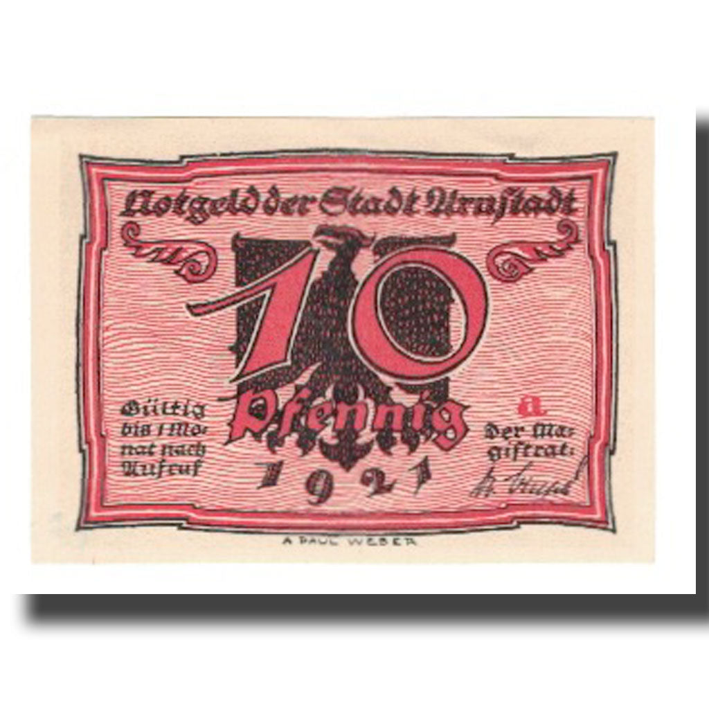Banknote, Germany, Urastadt, 10 Pfennig, personnage 6, 1921, AU(55-58)