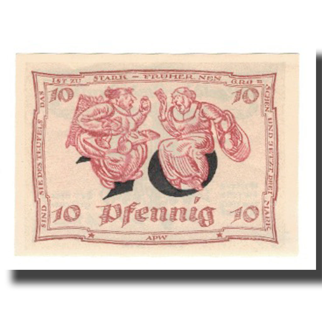 Banknote, Germany, Urastadt, 10 Pfennig, personnage 6, 1921, AU(55-58)