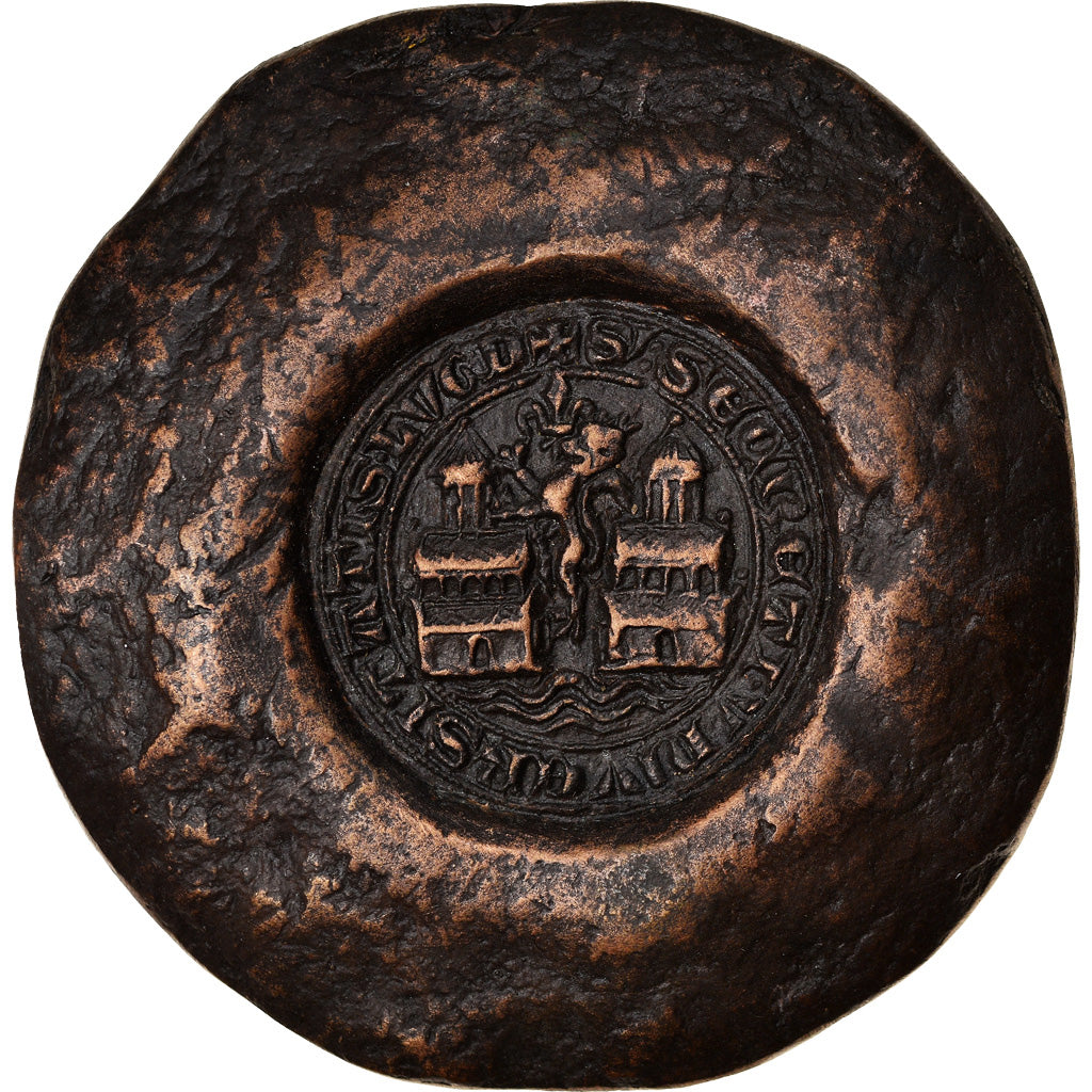 França, Medal, Sceau de la Ville de Lyon, História, 1969, MS(63), Cobre