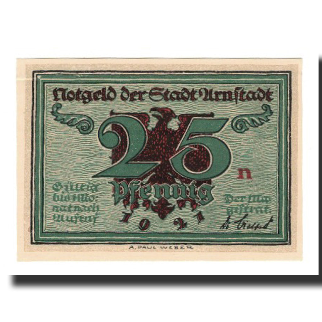 Banknot, Niemcy, Urastadt, 25 Pfennig, personnage 2, 1921, AU(55-58)