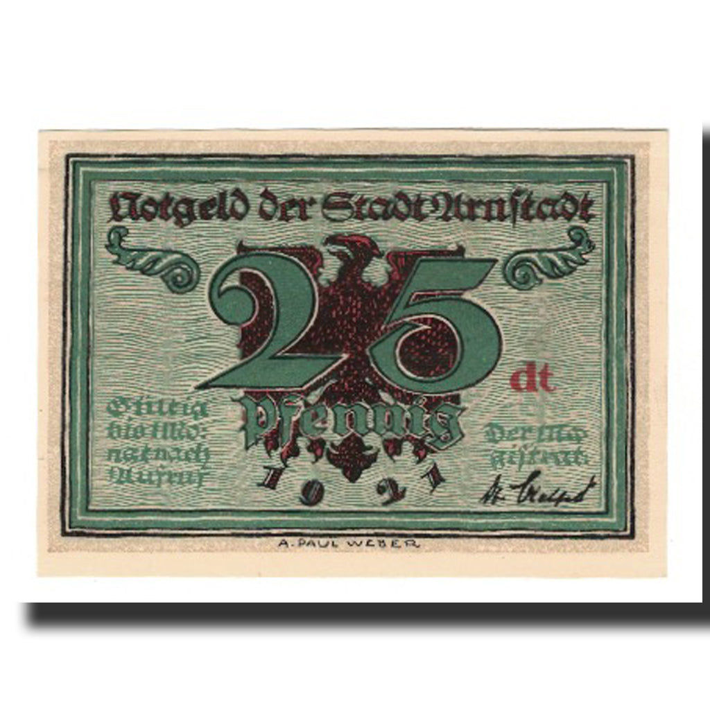 Banknote, Germany, Urastadt, 25 Pfennig, Batiment, 1921, AU(55-58)