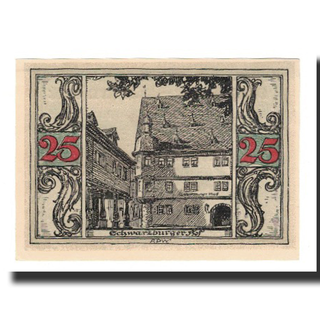 Banknote, Germany, Urastadt, 25 Pfennig, Batiment, 1921, AU(55-58)