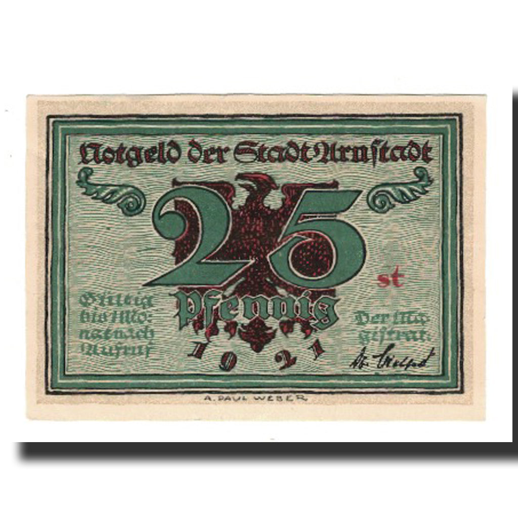 Geldschein, Deutschland, Urastadt, 25 Pfennig, batiment 1, 1921, VZ