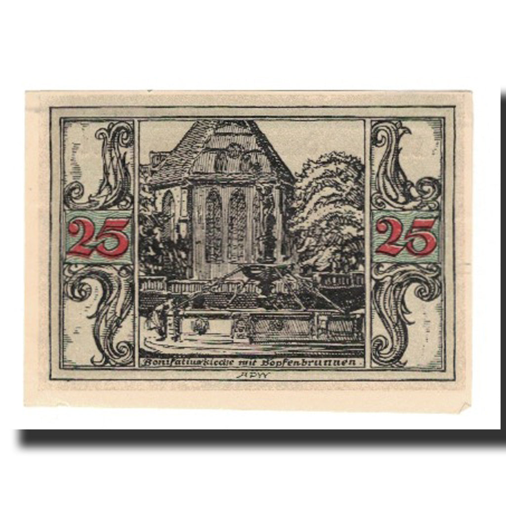 Banknote, Germany, Urastadt, 25 Pfennig, batiment 2, 1921, AU(55-58)